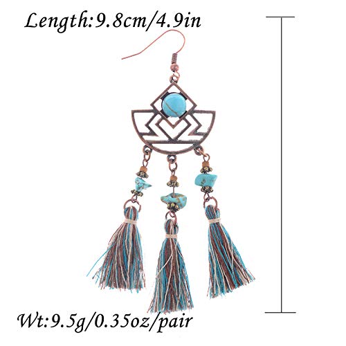 Pendientes de borla de colores Pendientes hechos a mano originales para mujer, joyería hermosa con estilo retro para mujer Pendiente de corcho