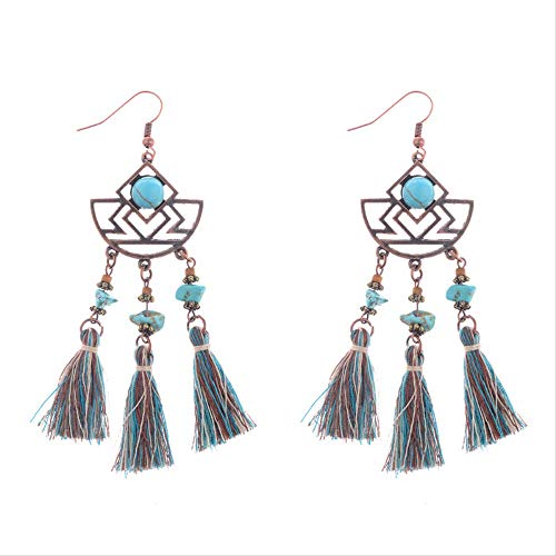 Pendientes de borla de colores Pendientes hechos a mano originales para mujer, joyería hermosa con estilo retro para mujer Pendiente de corcho