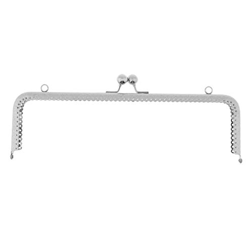 perfeclan Cierre de Boquilla Corchete de Metal Rectangular para Monedero Bolso Cartera de Noche/Cóctel Accesorios de Arteanía DIY - Plata