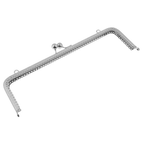 perfeclan Cierre de Boquilla Corchete de Metal Rectangular para Monedero Bolso Cartera de Noche/Cóctel Accesorios de Arteanía DIY - Plata