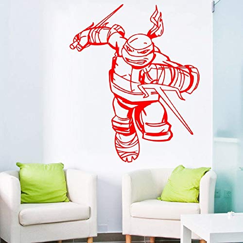 Personajes de anime pegatinas de pared héroe niño habitación pegatinas de pared decoración del hogar niños pegatinas de pared decoración de jardín de infantes pegatinas ventana rojo 57X77 CM