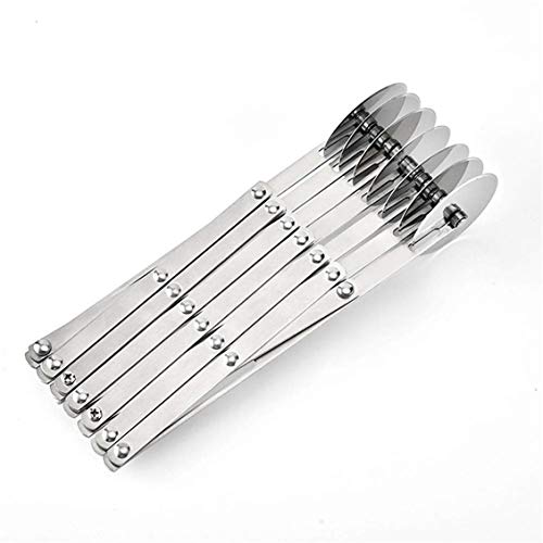 Pgige 3/5/7 Ruedas Cortador Divisor de Masa Pasta Lateral Rodillo Flexible Herramientas (Plata)