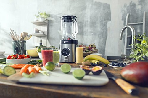 Philips Avance HR3655/00 - Batidora de Vaso, 1400 W, Jarra 2 L, Cristal, 2 Vasos, Acero Inox