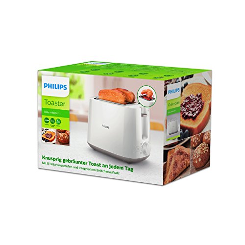Philips Daily HD2581/00 -Tostador 830 W, Doble Ranura, Color Blanco