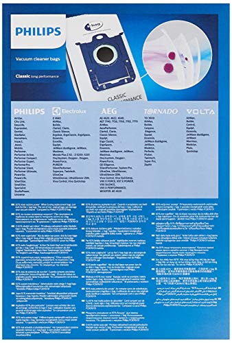 Philips desechable Accesorio Aspirador FC8021/03 4 Bolsas, 3 litros, Papel, blue