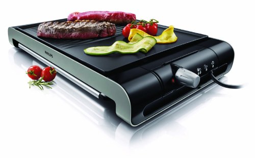 Philips HD4419/20 - Plancha de Asar, 2300 W, Doble superficie, Antiadherente, Apto Lavavajillas, Color Negro