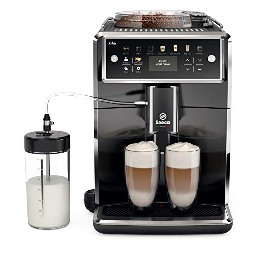 Philips SM7580/00 Cafetera Espresso Súper Automática, Acero Inoxidable, Negro