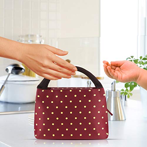 Philorn Bolsa Térmica Porta Alimentos del Almuerzo Comidas Llevar Porta Alimentos Fiambreras Caja Herméticos para Trabajo y Colegio, Vino Rojo