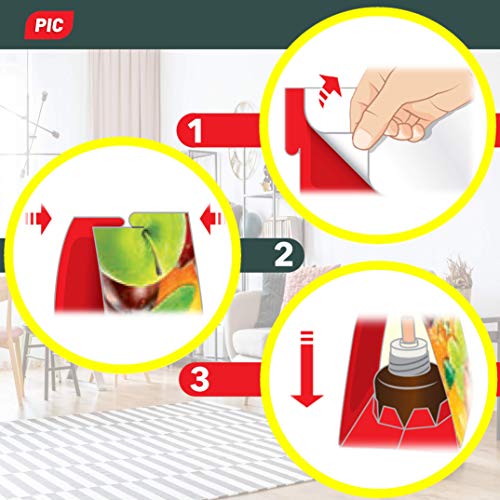PIC - Trampa para Moscas de la Fruta - 4 trampas de Pegamento con 2 recipientes atrayentes - Medios para Combatir Las Moscas de la Fruta - Apto para la Cocina