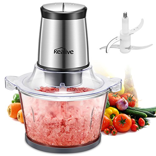 Picadora Electrica de Alimentos con Recipiente de 1.5L 400W, Kealive Procesador de Alimentos Electrico Universal Trituradora para Verduras Frutas y Carne