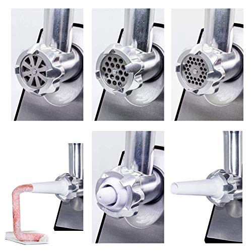 Picadoras de carne picada, Máquina de fabricación de salchichas eléctricas de seguridad para el hogar, Licuadora de carnes de acero inoxidable 2800 W Aplicación saludable para la cocina,Azul