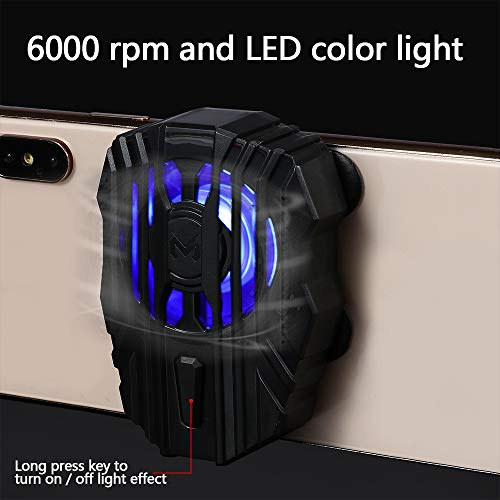 picK-me Enfriador de movil para PUBG, Enfriamiento del Telefono Movil para Jugar Juegos, Mirar Videos, 3 Velocidades, Luz LED, para Universal iPhone / Android Teléfono Inteligente