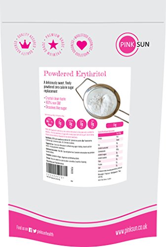PINK SUN Eritritol en Polvo 1kg Natural Sustitución de Azúcar Alternativa Edulcorante Cero Calorías Polvo Finos Vegetariano Vegano Baja en Carbohidratos Diabético Non OGM Erythritol Powder 1000g