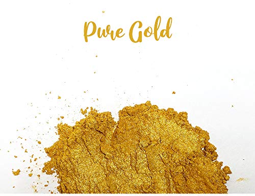 Pintura de resina epoxi pigmentos de 15 g, brillo perlado metálico, pigmento para resina epoxi, joyas, arte, mesas, joyas, pintura (oro puro)