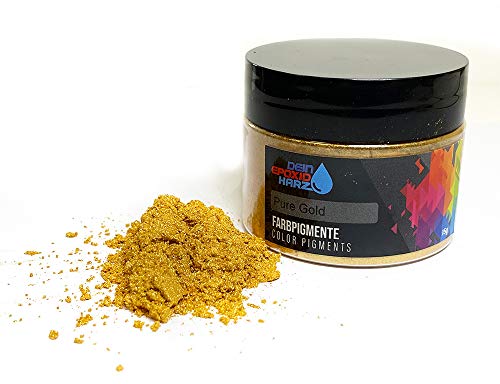 Pintura de resina epoxi pigmentos de 15 g, brillo perlado metálico, pigmento para resina epoxi, joyas, arte, mesas, joyas, pintura (oro puro)