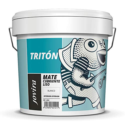 PINTURA MATE CUBRIENTE LISO BLANCO INTERIOR-EXTERIOR. Paredes, Techos, fachadas. (10 KG)