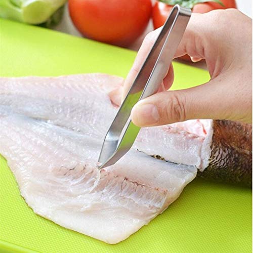 Pinzas de Hueso de Pescado,Fish Bone Pinzas, Removedor de Hueso de Pescado de Acero Inoxidable Pinzas Tirador Pinzas Herramienta de Recogida Craft Hogar Cocina Gadget