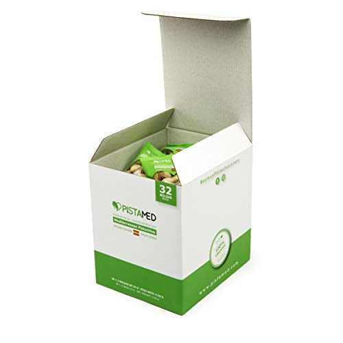 Pistachos ecológicos PISTAMED - 1,1 Kg. Tostado artesanal SIN SAL - Origen España (30+2 bolsas de 35 gr. = 1.120 gramos) 32 raciones de pistachos
