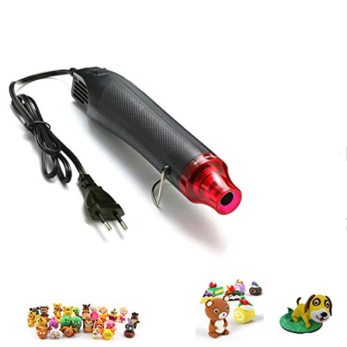 Pistola de Aire Caliente,Worsendy Mini pistola de aire caliente eléctrica de mano con boquilla eléctrica y enchufe EU de 300W 230V para todo tipo de bricolaje profesional.