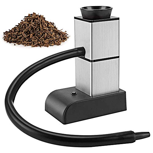 Pistola para ahumar de madera, pequeña, infusor portátil de cocina, con chips de madera, para cocinar, carne, barbacoa, queso, cócteles, bistec y palomitas de maíz, plata