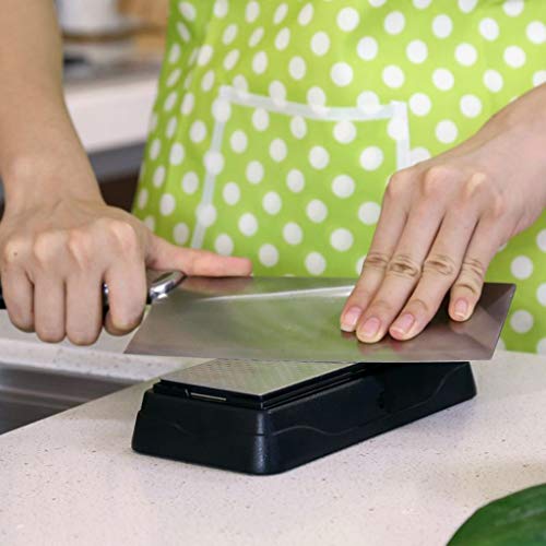 Placa afiladora de diamante de doble cara, piedra afiladora de cuchillas de grano 400/1000, herramienta limpiadora de cocina de exterior de superficie de panal de 150 * 63 mm-Kalolary