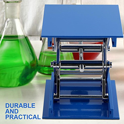 Plataforma elevadora de laboratorio, 100 x 100 mm Elevador de laboratorio Soporte de laboratorio de óxido de aluminio con perilla de ajuste Adecuado para ajustar la altura del instrumento