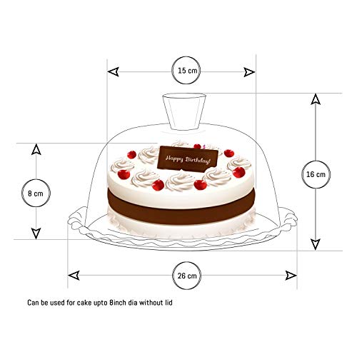 Plato expositor de repostería de cristal transparente con campana de cristal