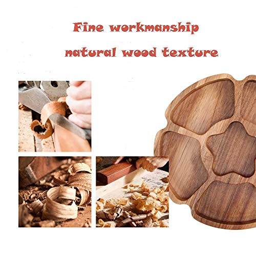 Plato Frutas Hogar Cocina Bandeja De Almacenamiento De Alimentos De Madera Natural Sólida Acacia Textura Bandeja De Cocina Tuerca Bocadillo Bandeja De Almacenamiento Organizada De Caramelo 33 Cm / 6 R