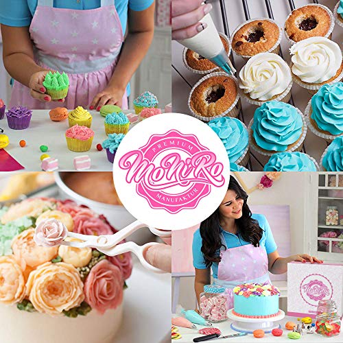 Plato para tartas giratorio MoNiRo - Girador para tartas con plato giratorio de 30 cm y juego de accesorios de repostería fondant profesional - Espátula angular de acero inoxidable