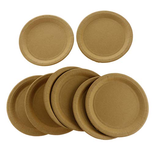 Platos De Papel Redondos Platos Desechables De Kraft, Ideales Para Bodas, Fiestas, Eventos Decoraciones