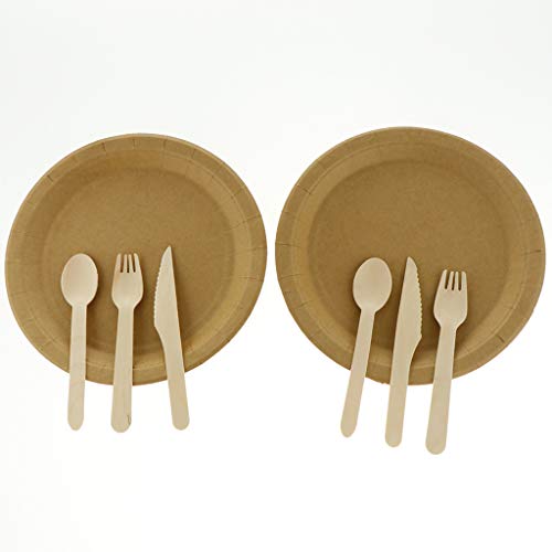 Platos De Papel Redondos Platos Desechables De Kraft, Ideales Para Bodas, Fiestas, Eventos Decoraciones