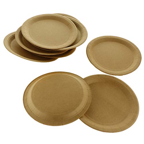 Platos De Papel Redondos Platos Desechables De Kraft, Ideales Para Bodas, Fiestas, Eventos Decoraciones