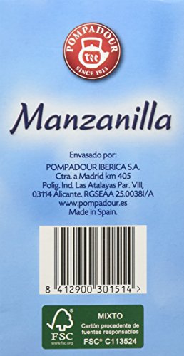 Pompadour Té Infusion Manzanilla - 100 bolsitas - [pack de 2]