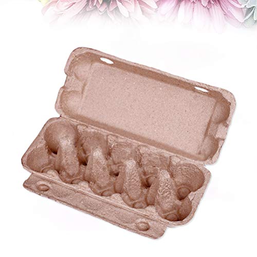 POPETPOP Bandeja para Huevos Caja de Almacenamiento de Huevos Plegable Caja de cartón portátil 10 Rejilla Estante de Huevo Pollo Equipo agrícola 10pcs