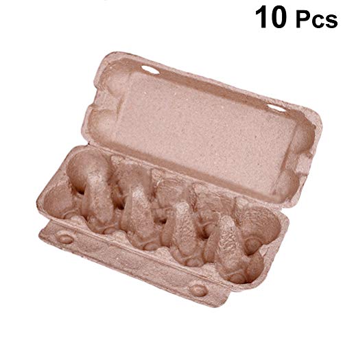 POPETPOP Bandeja para Huevos Caja de Almacenamiento de Huevos Plegable Caja de cartón portátil 10 Rejilla Estante de Huevo Pollo Equipo agrícola 10pcs
