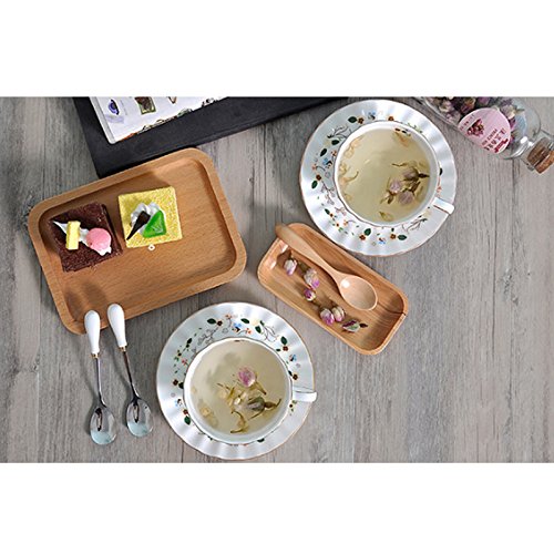 Porcelana Taza de té y Platillo Conjunto Taza de Café Flor es de mariposa(1taza y 1placa)