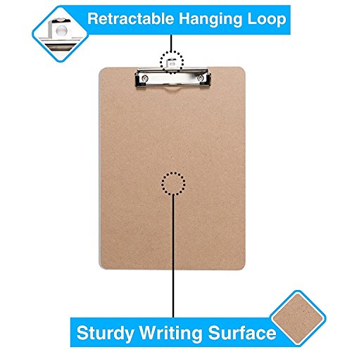 Portapapeles con Pinza (Pack de 10 Unidades), Tableros Rígidos con Clip Portablocks, Sujeta Papeles, Notas, Hojas - Tamaño Carta A4 | Suministros de Oficina al por Mayor con Materiales Ecológicos