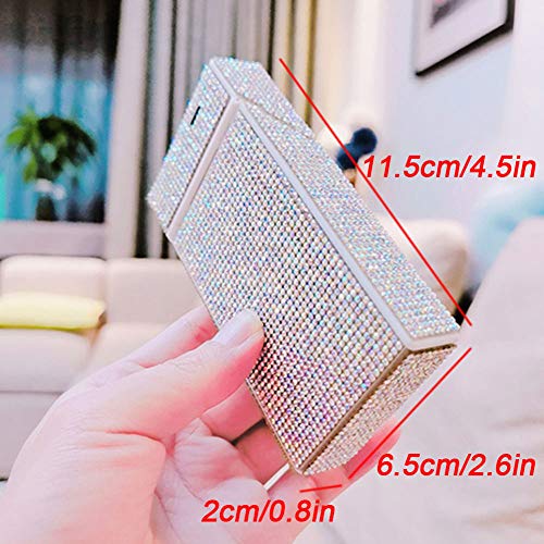 portátil Caja de Cigarrillos Mujeres Cigarette Box Holder Ladies Cigarette Case, Puede Contener 20 Cigarrillos Finos,Pink