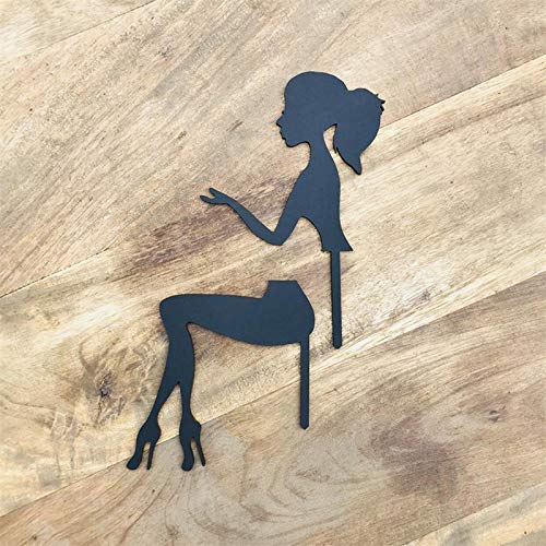 PotteLove - Decoración para tartas, diseño de silueta de dama con tacones altos, acrílico, decoración para tartas de boda, cumpleaños, despedida de soltera, fiesta de reina