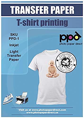 PPD A4 Papel De Transferencia Térmica Para Camisetas y Tejidos Blancos o Claros, 20 Hojas - PPD-1-20
