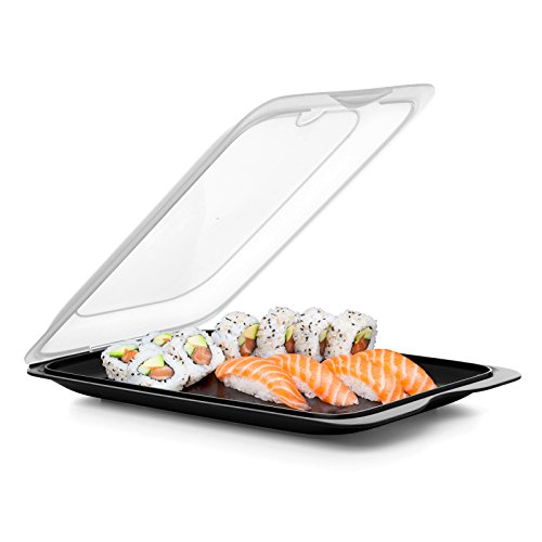 PracticFood Tatay 1180127 - Lote de 3 Porta Frutas Cocktail Sushi y Alimentos Fresh en Color Negro