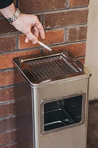 Premier Home® - Cenicero de metal de alta calidad, acero inoxidable