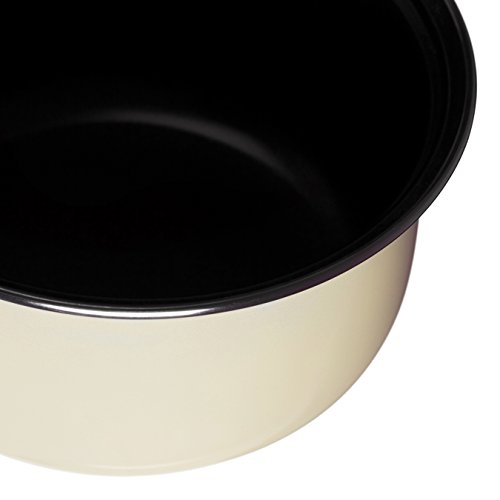 Premier Housewares - Batería de Cocina Antiadherente de 5 Piezas, Color Crema de Acero de Carbono