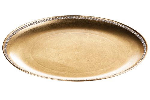 Premier Housewares - Plato de presentacion (Borde con Piedras Diamantes, 33 cm)