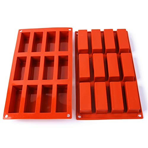 Premium Antiadherente Moldes para tartas, FantasyDay Moldes de Silicona para Caramelos, Chocolate, Hornear, Tarta, Galletas, Jabón, Hielo - Antiadherente Apto Para Lavavajillas Y Microondas - 12 Cúbicos