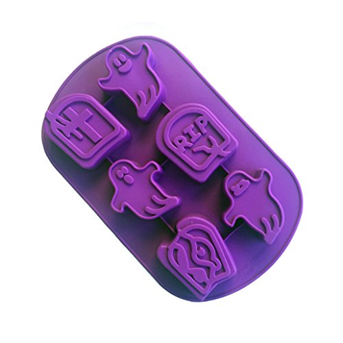 Premium Antiadherente Moldes para tartas, FantasyDay Moldes de Silicona para Caramelos, Chocolate, Hornear, Tarta, Galletas, Jabón, Hielo - Antiadherente Apto Para Lavavajillas Y Microondas - fantasma de Halloween