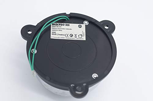 Prendeluz - Timbre industrial 20W. Nivel sonoro 98dB. Timbre de acero inoxidable.