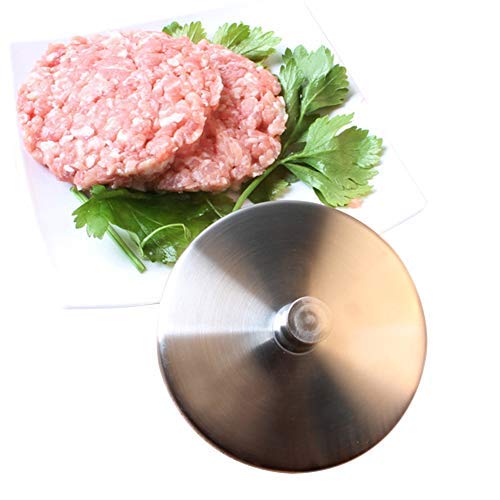 Prensa de carne de acero inoxidable para hamburguesas, de 3,7 x 0,7 pulgadas, para hacer hamburguesas, para hacer hamburguesas, para tortillas, carne/hamburguesas