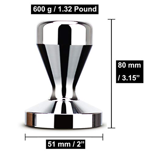Prensa para tamper de café de 51 mm con tapete para manipular