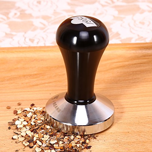Prensadores de café Sabotaje base plana inoxidable en Acero Diámetro Negro Diámetro 57.5mm